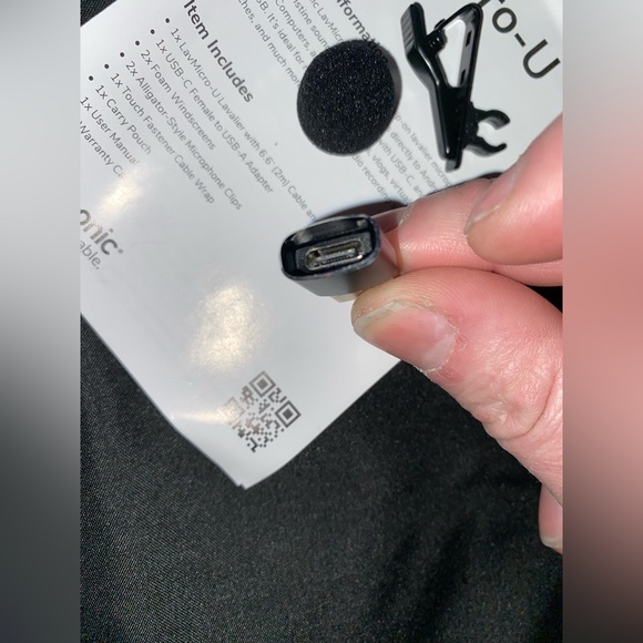 NEW- Saramonic-Lavalier Mic w/USB-C Output, 6.6' Cable/USB Adapter - Picture 6 of 16